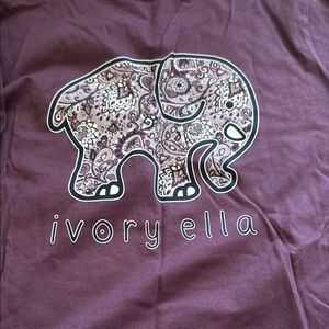 Ivory Ella Purple Long Sleeve Tee with Elephant Design